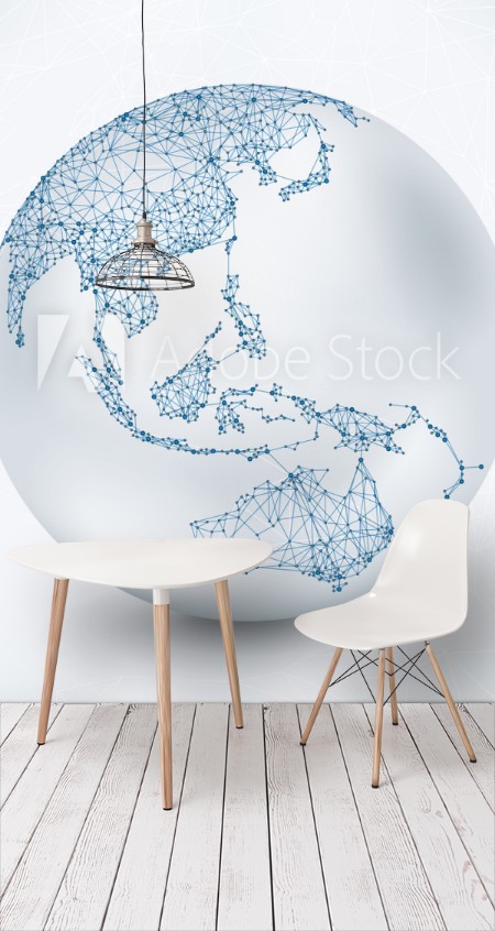 Afbeeldingen van Abstract Telecommunication Earth Map - Asia Indonesia Oceania Australia